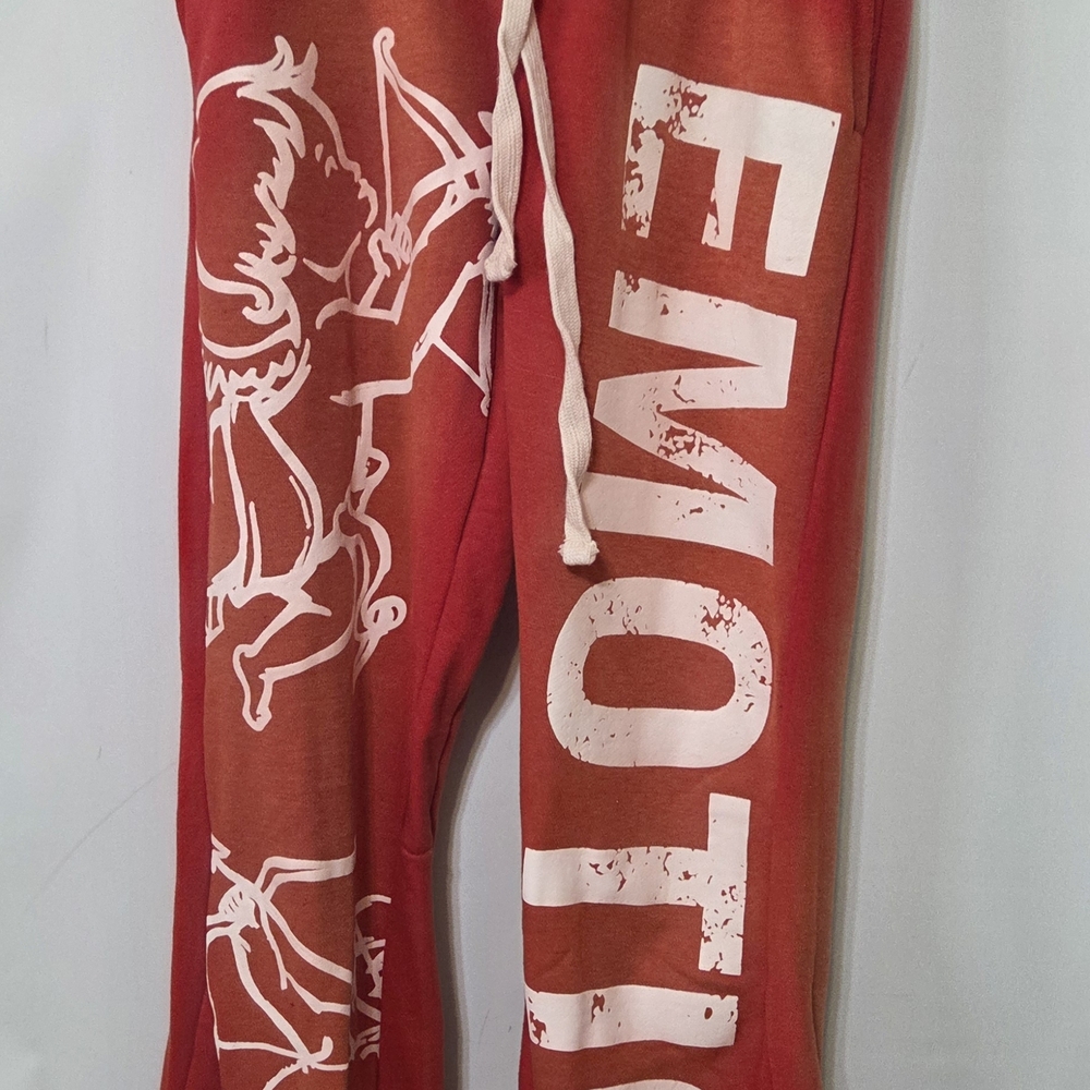 Mixed Emotion "Cupid" Flare Sweatpants (Red) SIZE Small